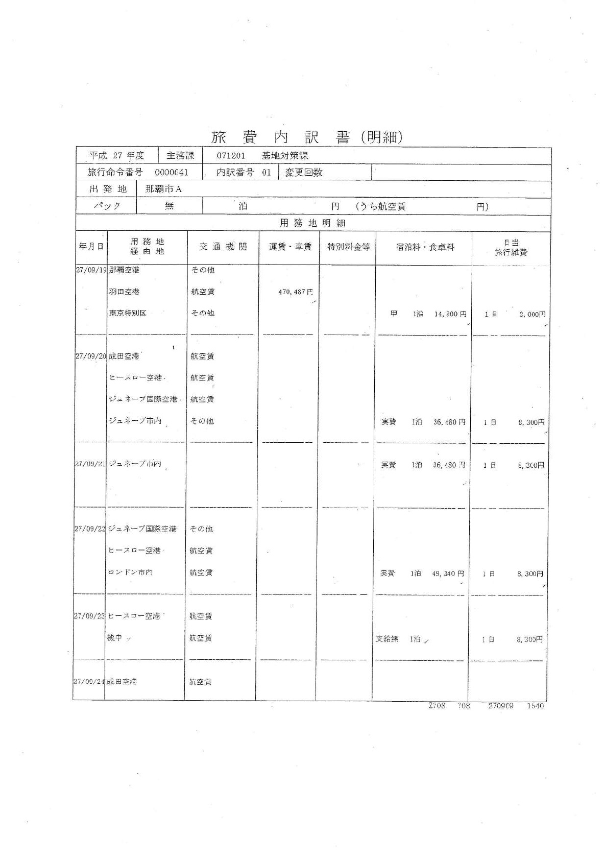 公文書部分開示決定通知書15ｐ